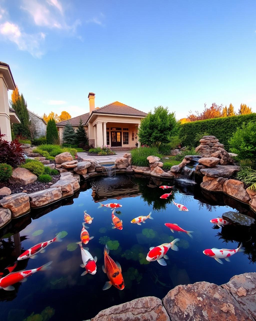 Lago de carpas koi